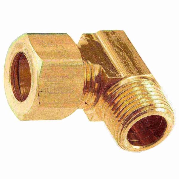 Midwest Fastener 1/2" OD x 3/8MIP Brass Compression Pipe Elbows 2PK 34465 - main